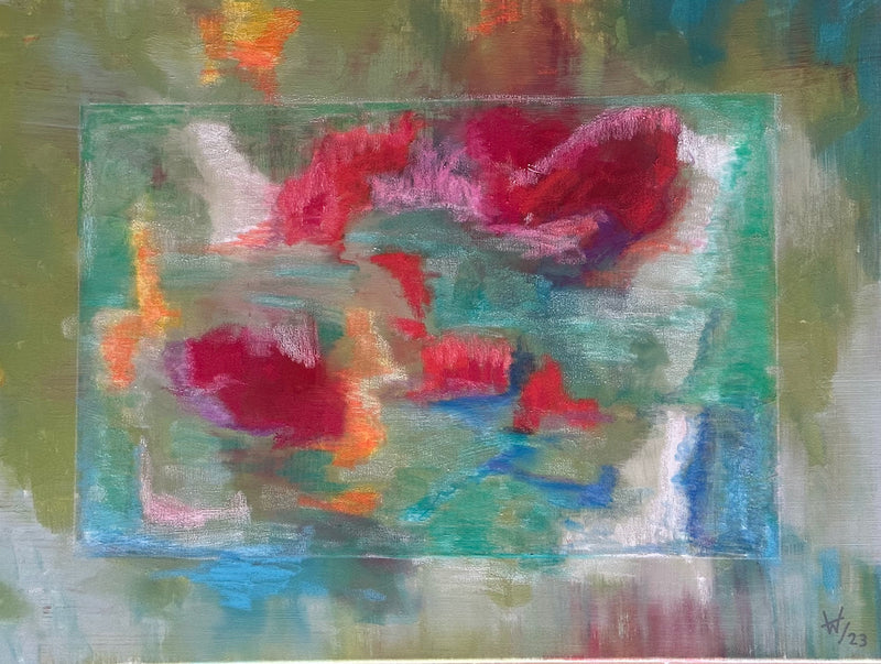 60 x 80 cm, Unikat, 'Der Teich' (HW1-522) - Acrylgemälde von Hagen Wieland