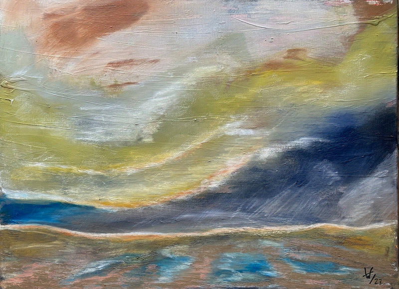 60 x 80 cm, Unikat, '5 Seen Land' (HW1-523) - Acrylgemälde von Hagen Wieland
