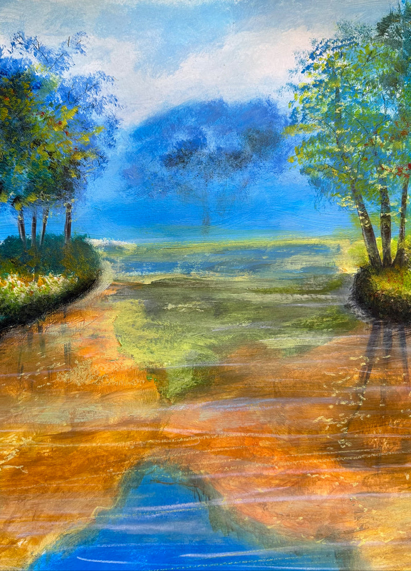 42 x 90 cm, Unikat, 'Am See (Tryptichon)' (HW1-524) -  von Hagen Wieland
