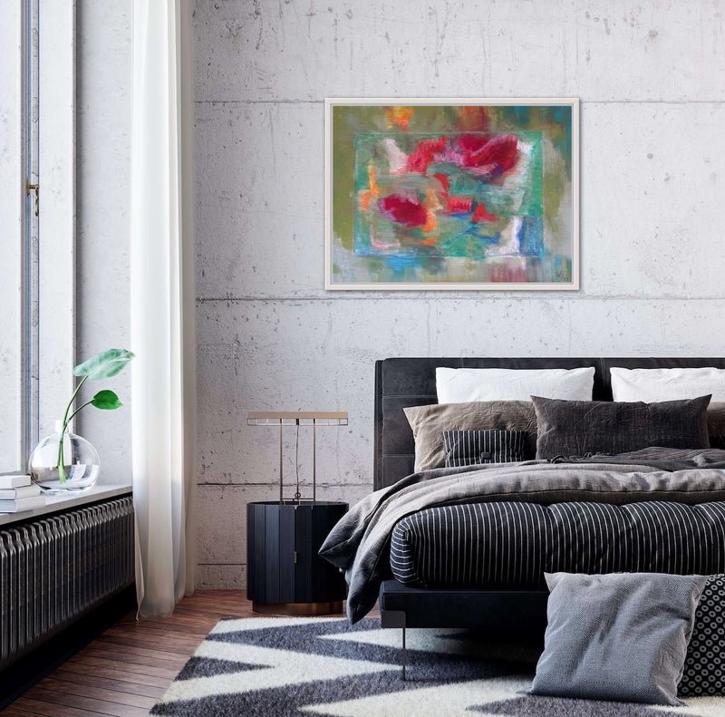 60 x 80 cm, Unikat, 'Der Teich' (HW1-522) - Acrylgemälde von Hagen Wieland