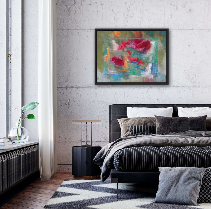 60 x 80 cm, Unikat, 'Der Teich' (HW1-522) - Acrylgemälde von Hagen Wieland