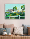 54 x 74 cm, Unikat, 'Hof mit Koppel' (TP4-283) -  von Thomas Popp