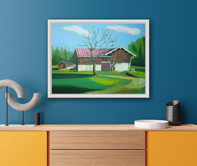 45 x 59 cm, Unikat, 'Hof mit Rampe' (TP4-461) -  von Thomas Popp