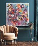 100 x 100 cm, Unikat, 'flora III/11' (IRS24-635) - Acrylgemälde von Iris Schilcher