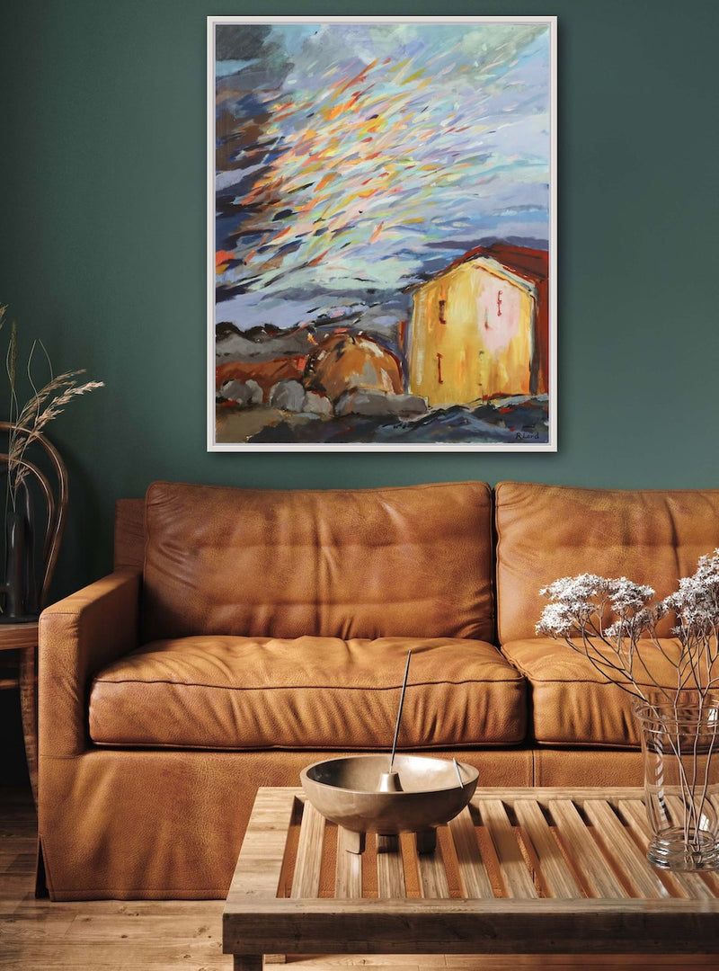 100 x 80 cm, Unikat, 'Sommersturm' (RLD23-631) - Acrylgemälde von Regina Lord