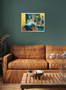 40 x 50 cm, Unikat, 'Lefty am Pool' (TP4-557) - Acrylgemälde von Thomas Popp