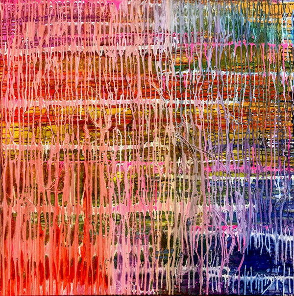 100 x 100 cm, Unikat, 'Rewired' (UBI17-618) - Acrylgemälde von Ute Bivona