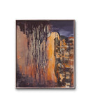 70 x 60 cm, Unikat, 'Silber-Lila-Orange_2020' (MTN31-740) - Acrylgemälde von Gabi Metternich