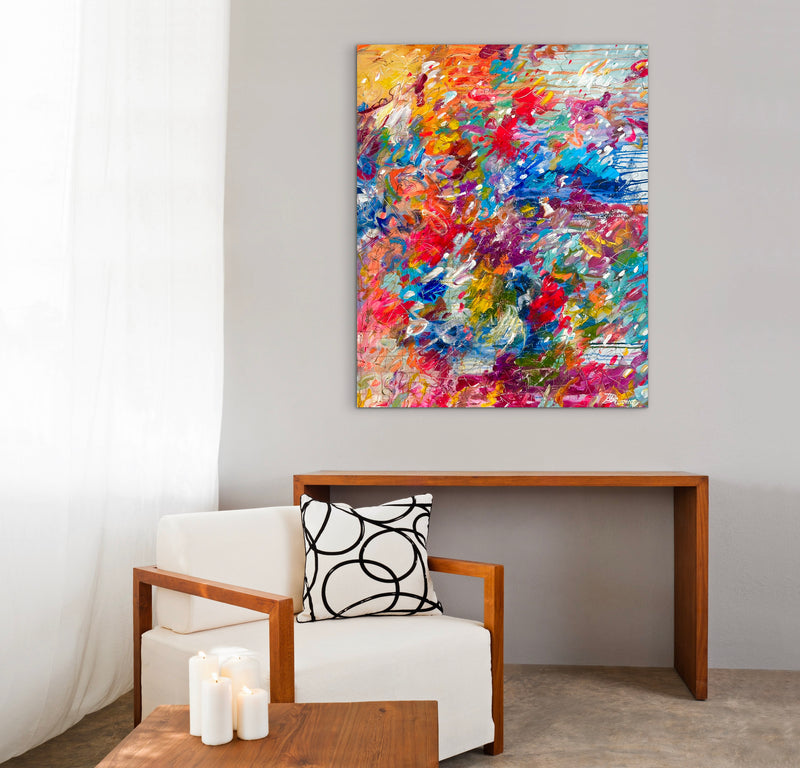 100 x 80 cm, Unikat, 'Thriving' (UBI17-784) - Acrylgemälde von Ute Bivona
