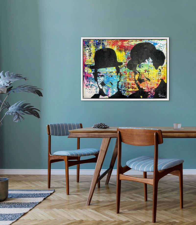 70 x 100 cm, Unikat, 'Stan & Ollie' (UBI17-798) - Acrylgemälde von Ute Bivona
