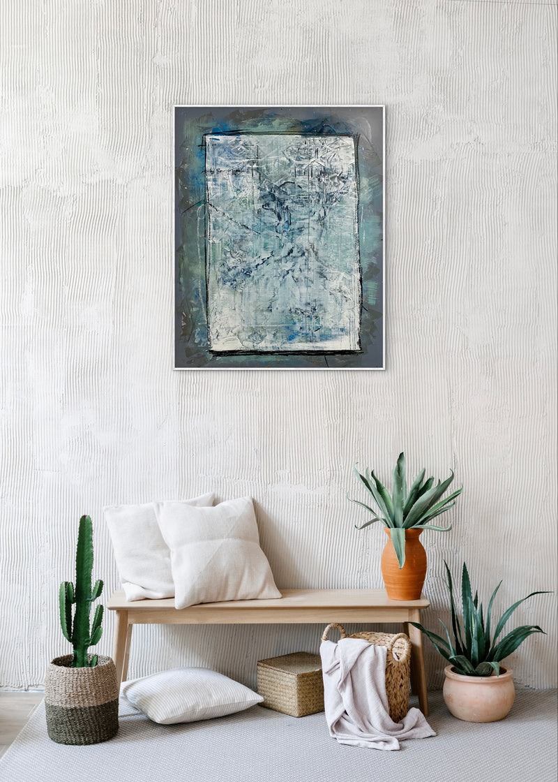 100 x 80 cm, Unikat, 'Harmonischblau' (HW1-822) -  von Hagen Wieland