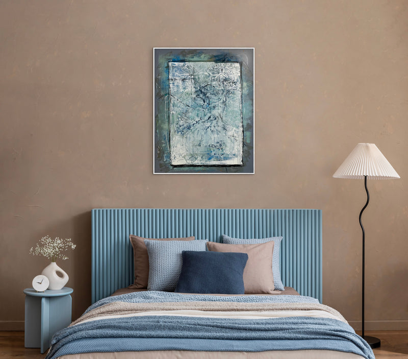 100 x 80 cm, Unikat, 'Harmonischblau' (HW1-822) -  von Hagen Wieland