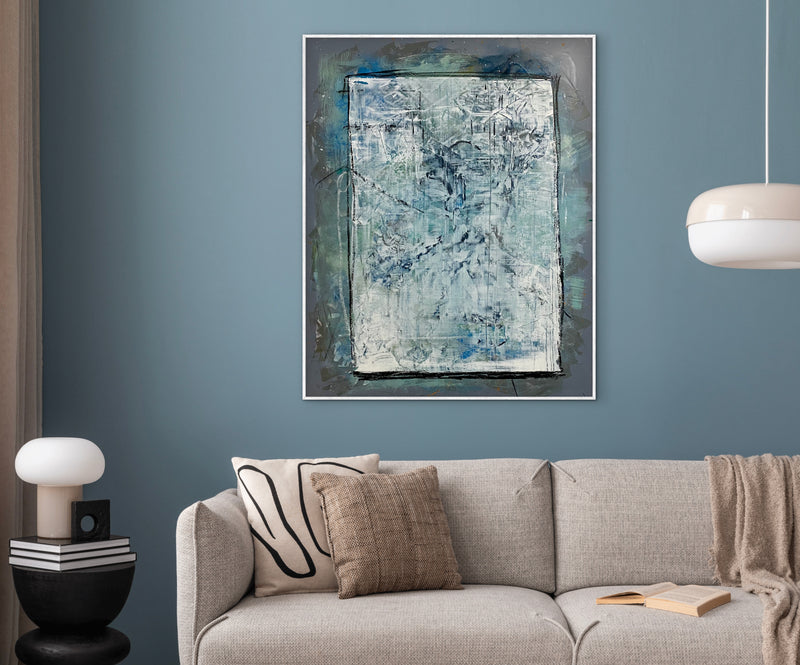 100 x 80 cm, Unikat, 'Harmonischblau' (HW1-822) -  von Hagen Wieland