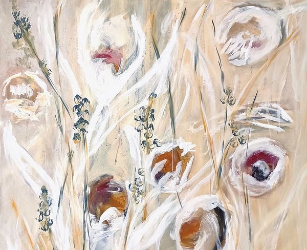 100 x 120 cm, Unikat, 'flora I/23' (IRS24-641) - Acrylgemälde von Iris Schilcher