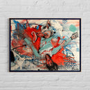 60 x 80 cm, Unikat, 'Dancing on the beam' (BEZ30-751) - Öl-/Acrylgemälde von Marion Bezdek