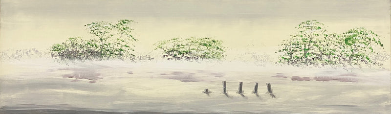30 x 100 cm, Unikat, 'Im Nebel' (KARO2-129) - Acrylgemälde von Karen Rohde