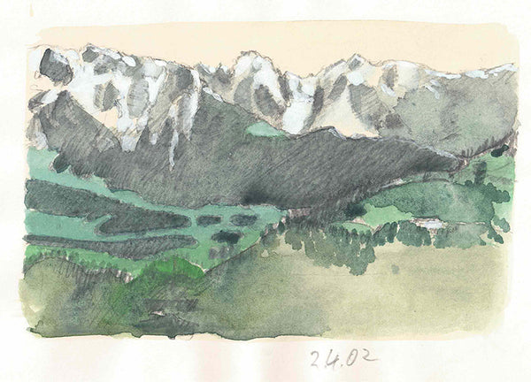 15 x 21 cm, Unikat, 'Bergpanorama' (TP4-122) -  von Thomas Popp