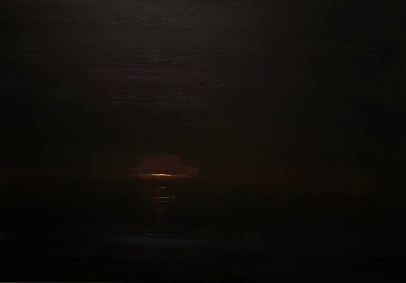 70 x 100 cm, Unikat, 'Insel in der Nacht' (HW1-16) - Acrylgemälde von Hagen Wieland