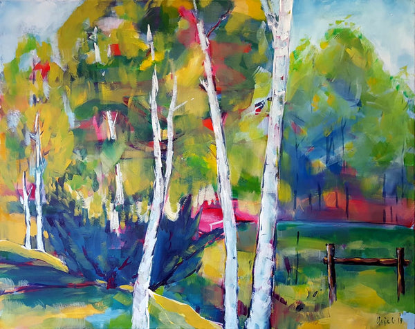 80 x 100 cm, Unikat, 'Waldwiese' (PGR16-412) - Acrylgemälde von Philipp Grieb