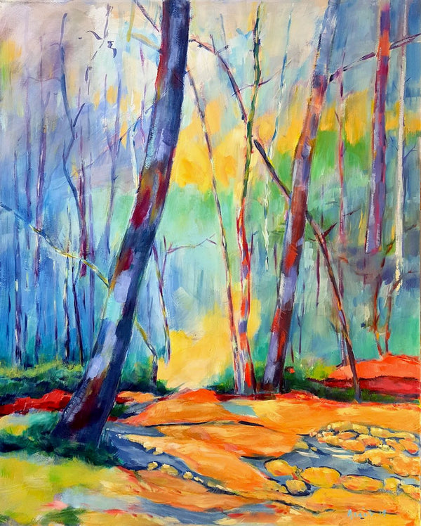 100 x 80 cm, Unikat, 'Am Bach' (PGR16-410) - Acrylgemälde von Philipp Grieb