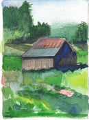 19 x 14 cm, Unikat, 'Hütte im Bruckner Moos' (TP4-124) -  von Thomas Popp