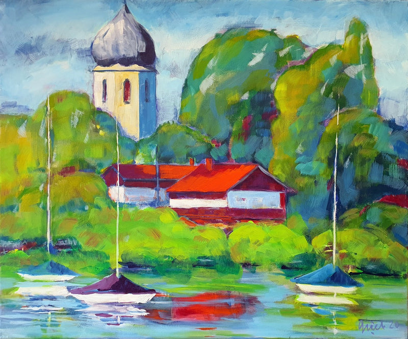 50 x 60 cm, Unikat, 'Fraueninsel' (PGR16-415) - Acrylgemälde von Philipp Grieb