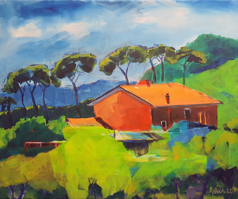 50 x 60 cm, Unikat, 'Casa Rossa' (PGR16-416) - Acrylgemälde von Philipp Grieb