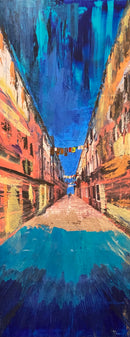 100 x 40 cm, Unikat, 'Waschtag' (HW1-70) - Acrylgemälde von Hagen Wieland