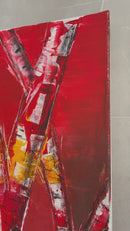 80 x 80 cm, Unikat, 'Red birch' (HW1-350) - Acrylgemälde von Hagen Wieland