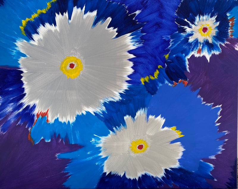 80 x 100 cm, Unikat, 'Flower Power' (HW1-82) - Acrylgemälde von Hagen Wieland
