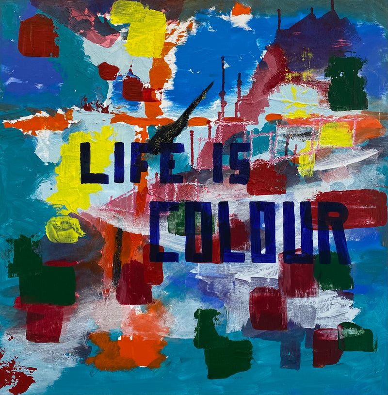 80 x 80 cm, Unikat, 'Life Is Colour' (HW1-85) - Acrylgemälde von Hagen Wieland