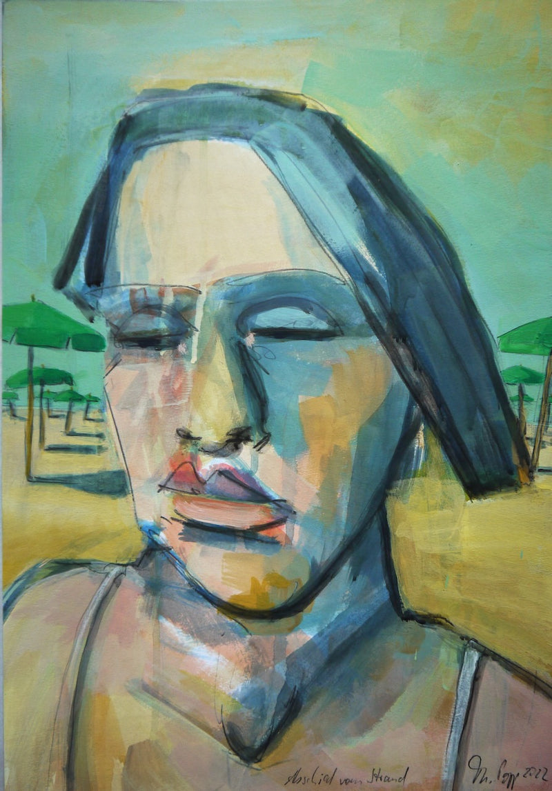 46 x 31 cm, Unikat, 'Abschied vom Strand' (TP4-468) -  von Thomas Popp