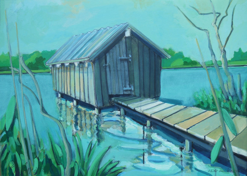 50 x 70 cm, Unikat, 'Hütte am Kesselsee' (TP4-362) -  von Thomas Popp