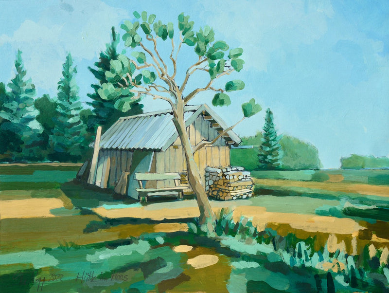 54 x 74 cm, Unikat, 'Hütte im Moos' (TP4-284) -  von Thomas Popp