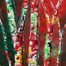 80 x 80 cm, Unikat, 'Red birch' (HW1-350) - Acrylgemälde von Hagen Wieland