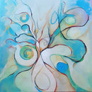 70 x 70 cm, Unikat, 'Serenidade criativa' (BAR14-348) - Acrylgemälde von Beatriz Baranowski