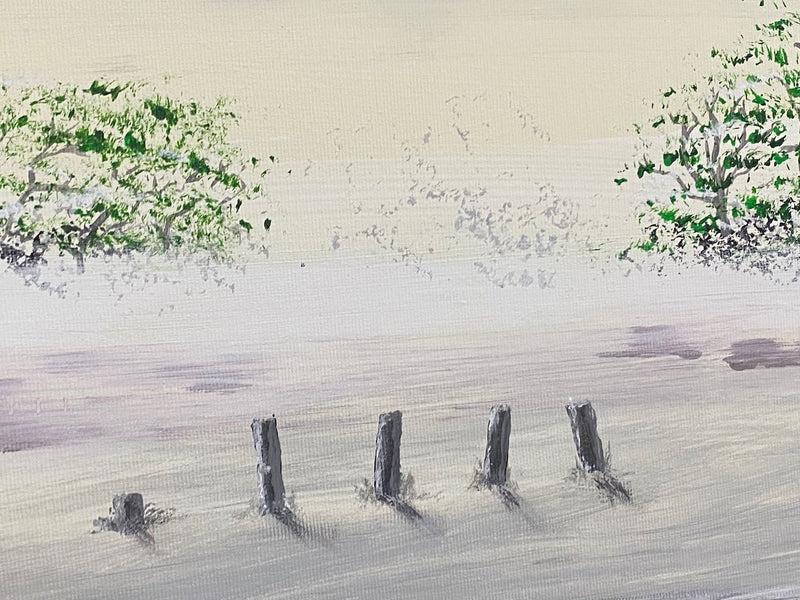 30 x 100 cm, Unikat, 'Im Nebel' (KARO2-129) - Acrylgemälde von Karen Rohde