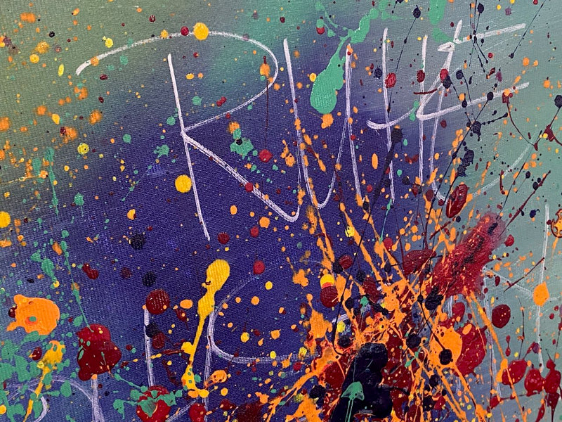 60 x 60 cm, Unikat, 'Feel Happy' (KARO2-132) - Acrylgemälde von Karen Rohde