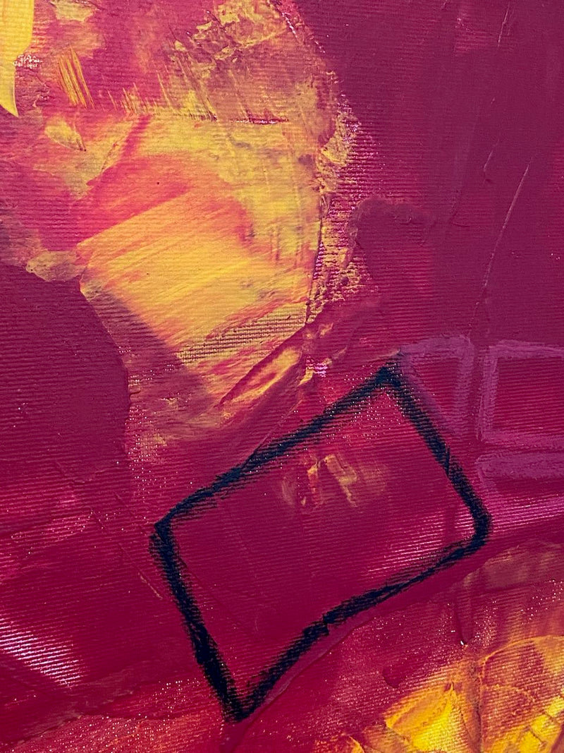 70 x 70 cm, Unikat, 'Kraftwerk' (KARO2-140) - Acrylgemälde von Karen Rohde