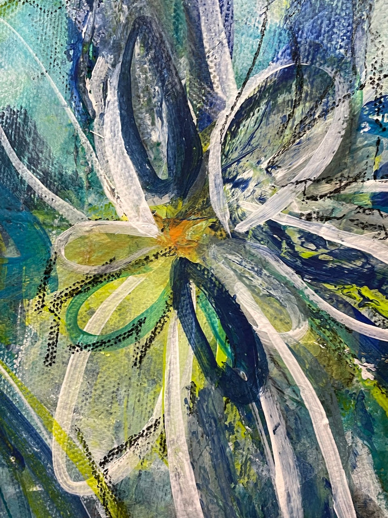 50 x 70 cm, Unikat, 'Blumen Farbenfroh 2' (KARO2-448) - Acrylgemälde von Karen Rohde