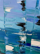 70 x 50 cm, Unikat, 'Birken Blau' (HW1-456) - Acrylgemälde von Hagen Wieland