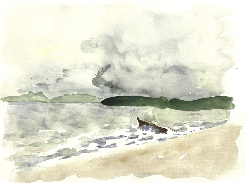 30 x 40 cm, Unikat, 'Am Strand' (CM7-219) -  von Charles Mills