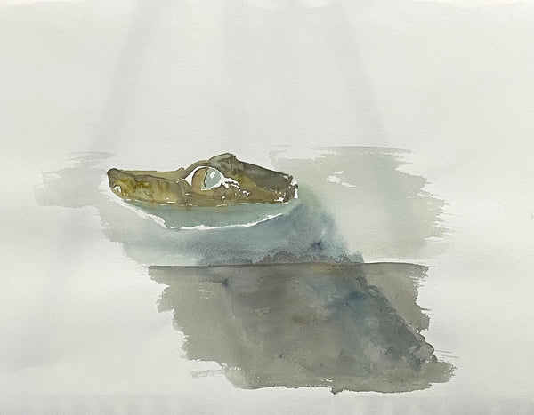 30 x 40 cm, Unikat, 'Kleines Krokodil' (CM7-234) -  von Charles Mills
