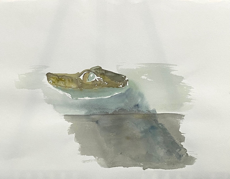 30 x 40 cm, Unikat, 'Kleines Krokodil' (CM7-234) -  von Charles Mills