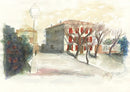 30 x 40 cm, Unikat, 'Place Neuve, Grimaud' (CM7-235) -  von Charles Mills