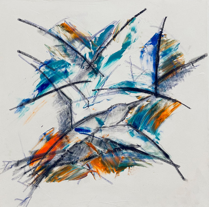 50 x 50 cm, Unikat, 'Flugstunde' (KARO2-255) - Acrylgemälde von Karen Rohde