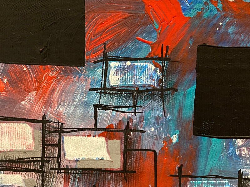 50 x 50 cm, Unikat, 'Der Plan' (HW1-257) - Acrylgemälde von Hagen Wieland