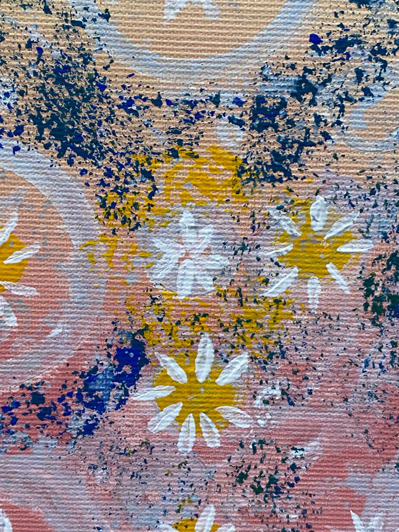 70 x 70 cm, Unikat, 'Margeriten' (HW1-274) - Acrylgemälde von Hagen Wieland
