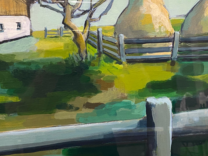 54 x 74 cm, Unikat, 'Hof mit Koppel' (TP4-283) -  von Thomas Popp