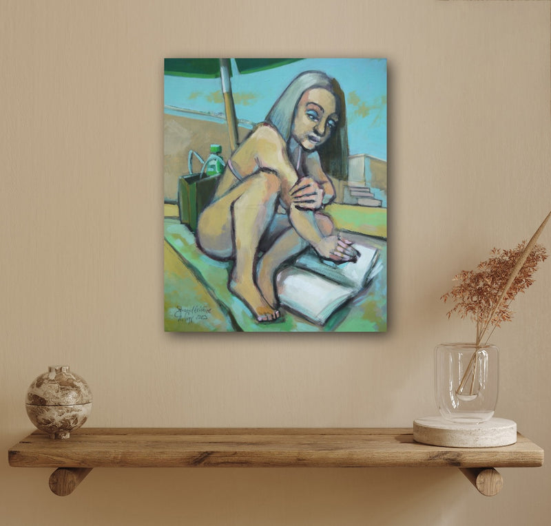 50 x 40 cm, Unikat, 'Strandlektüre' (TP4-467) -  von Thomas Popp